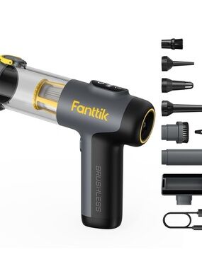 Handheld Cordless Vacuum Cleaner - Gray & Yellow